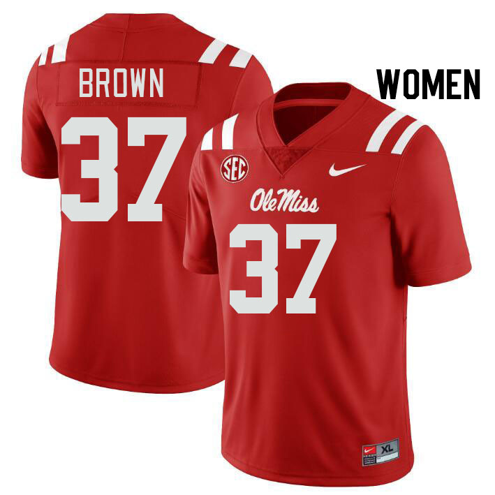 Women #37 AJ Brown Ole Miss Rebels College Football Jerseys Stitched Sale-Red - Click Image to Close